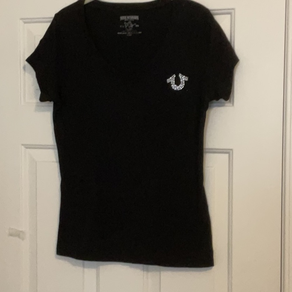 True Religion Women's Black V-Neck Top
